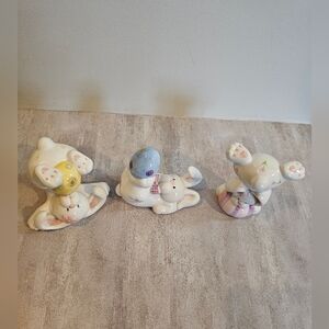 Ceramic Bunny Figurines - Set of 3
